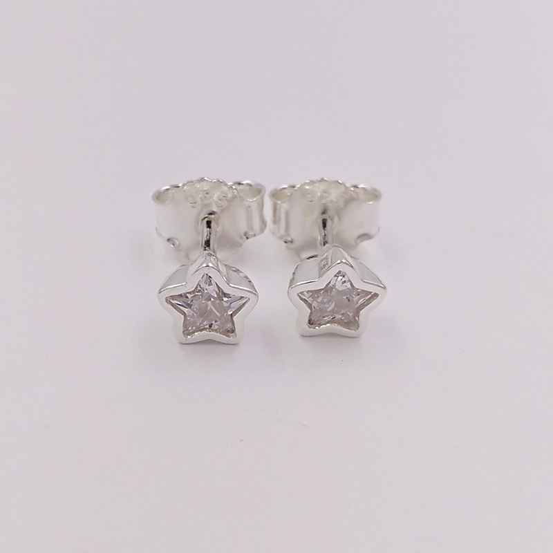 Authentic 925 Sterling Silver Studs Star Silver Stud Earrings With Clear Cz Fits European Pandora Style Jewelry
Authentic 925 Sterling Silver Studs Star Silver Stud Earrings With Clear Cz Fits European Pandora Style Jewelry