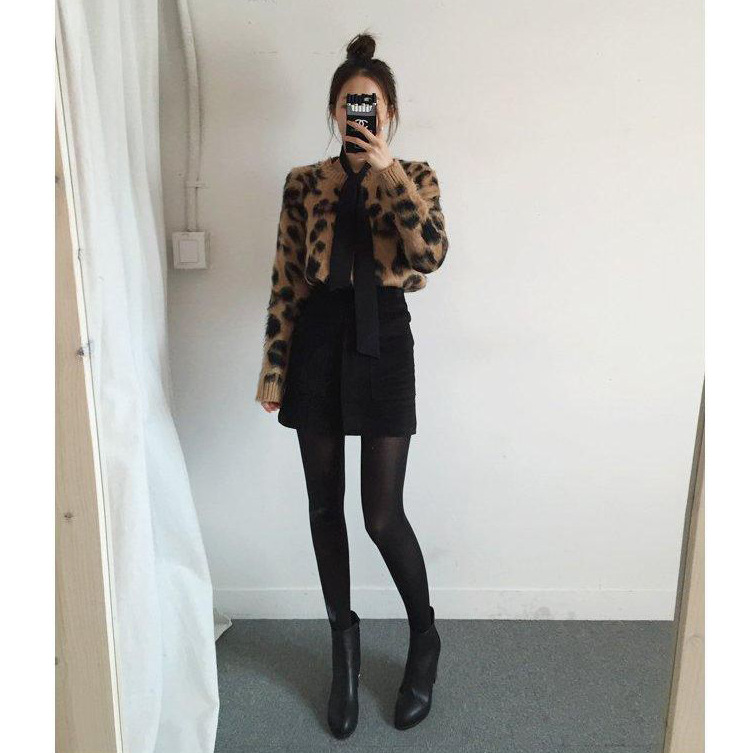 Wholesale- Knit Sweater Cashmere Female Autumn Winter Fashionable Leopard Women's Sweaters Knitted Pullover Warm Clothes With Long Sleeves