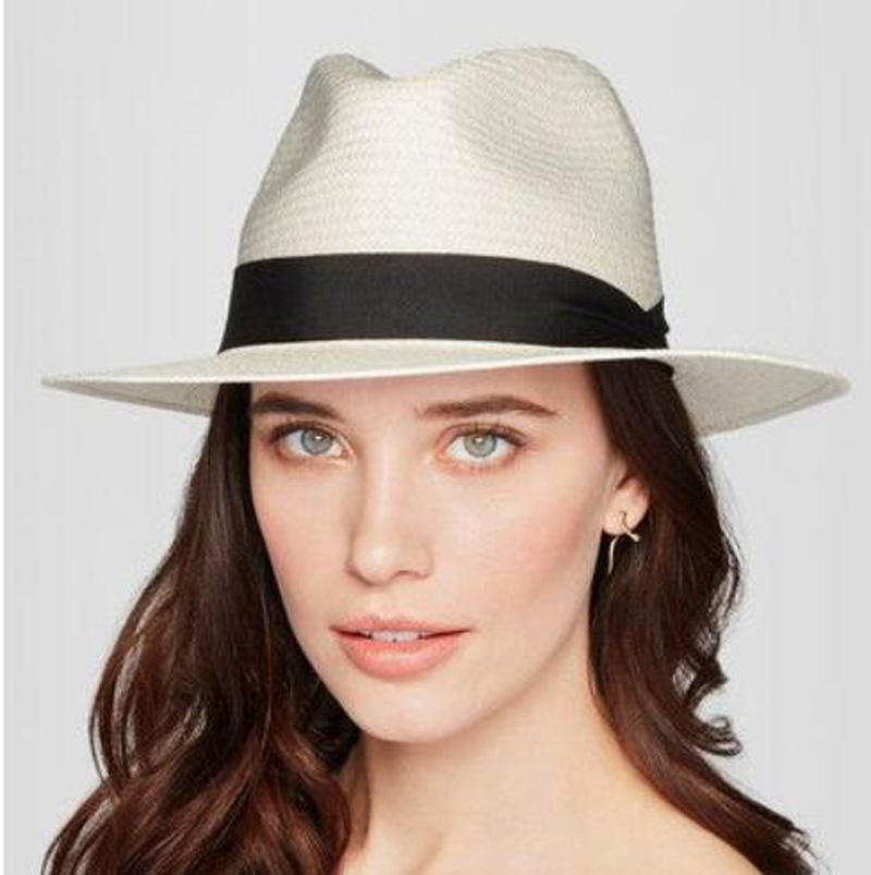 Women's Fedora Straw Hats Casual Sun Shading Hat with Black Band Holidays Style Stingy Brim Floppy Panama Tophats with Lace Ribbons QF, Light khaki & cloth band
Women's Fedora Straw Hats Casual Sun Shading Hat with Black Band Holidays Style Stingy Brim Floppy Panama Tophats with Lace Ribbons QF, Light khaki & cloth band