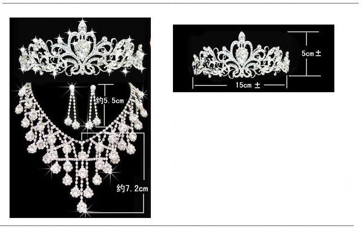 Girl Tiaras Crowns Wedding Hair Jewelry neceklace,earring Cheap Wholesale Fashion Girls Evening Prom Party Dresses Accessories HT01