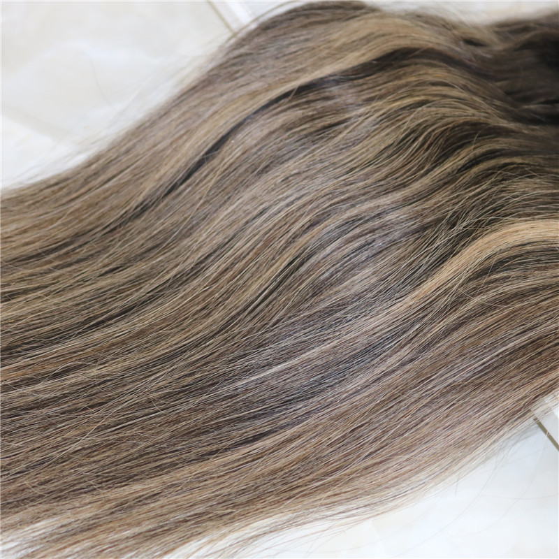 8A 7pcs 120gram Clip In Human Hair Extensions Brunette Balayage Straight Brazilian Remy Human Hair Weave Ombre Dark Brown Highlights