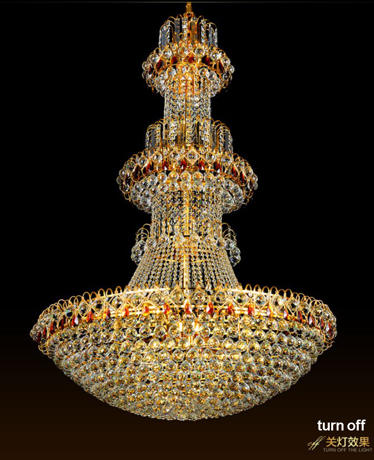 Modern Chandeliers LED Gold Crystal Chandelier Lights Fixture American Large Hotel Club Mall Living Room Home Indoor Lighting Hanging Lamps AC90V-260V