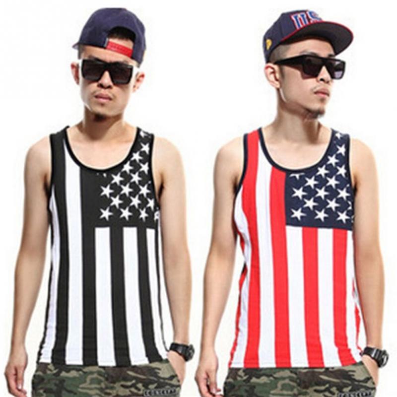 Wholesale- 2017 New Fashion Leisure Print Men's Tank Tops Sportive Breathable Summer Men's Vest Fitness Workout Men's Tees