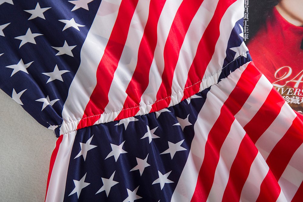 Wholesale- Ladies Dress Print Casual Vintage Female Vestidos European Style Fashion Office Women Clothing Cheap Bohemian Beach Summer Dress