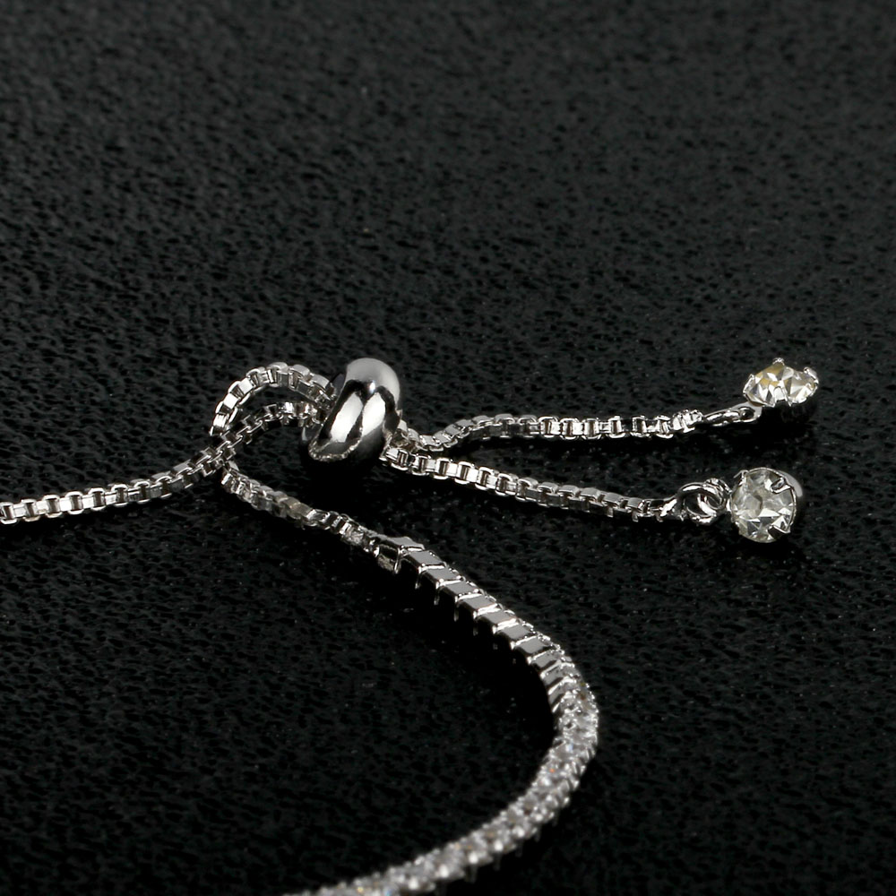 Party Jewelry Adjustable Bracelet For Women 2mm Cubic Zirconia Gold Plated Blacelets & Bangles Friend Gift ( BA101437) 17401