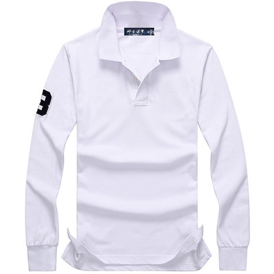 Wholesale autumn and winter new high-quality 100% cotton men's fashion long-sleeved POLO shirt casual men's POLO shirt long sleeve