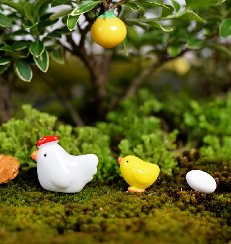 1 set 16pcs Chicken Breed Hen Family Fairy Garden Miniatures Decor Terrarium Baison Tool Bottle Micro Landscape Gnomes Jardim mi