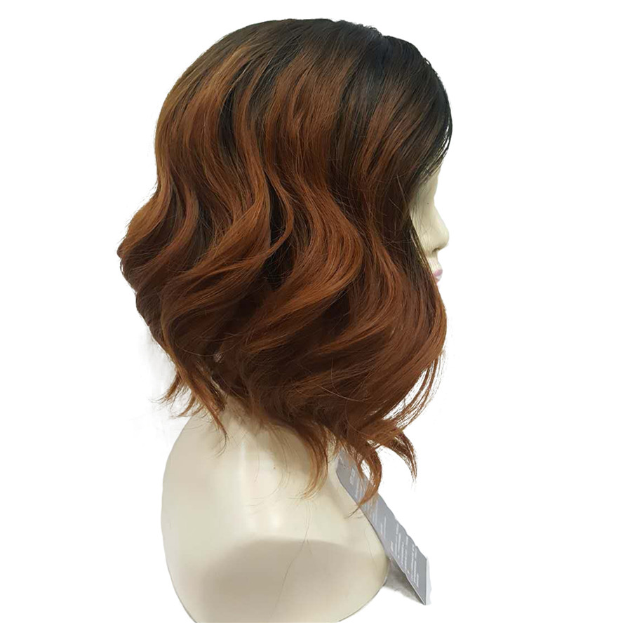 Medium Curly Beauty wig for women Formal Hairstyles For Medium Hair Synthetic Curly Ombre Full Wigs