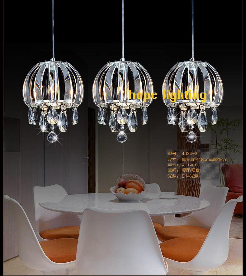 modern pendant lamp crystal Kitchen Hanging Lighting Contemporary Pendant Lights island indoor hotel mall bar