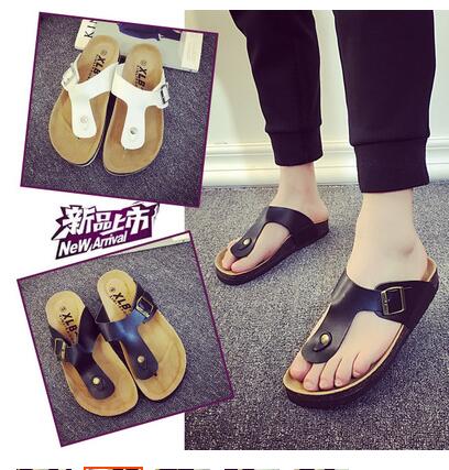 Beach Shoes Flip Flops Summer Cork Slipper Woman Flat Sandals Antiskid Slippers Beach Casual Cool Slipper 2pcs/pair OOA1674
