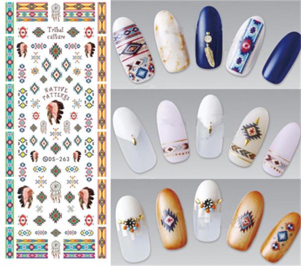 DIY Water Transfer Nails Art Sticker Colorful Purple Fantacy Flowers Nail Stickers Wraps Foil Sticker manicure