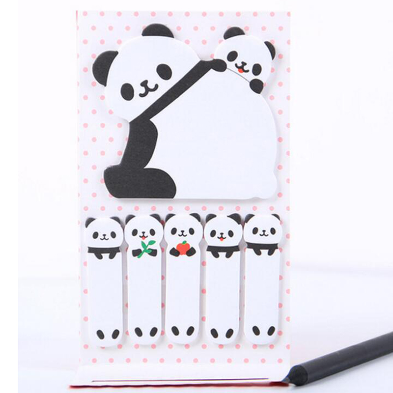 New 10 Sets/Lot Creative Sticker Mini Panda Shape Animal Sticky Notes Memo Pad Kid Children Gifts School Office Stationery Supplies