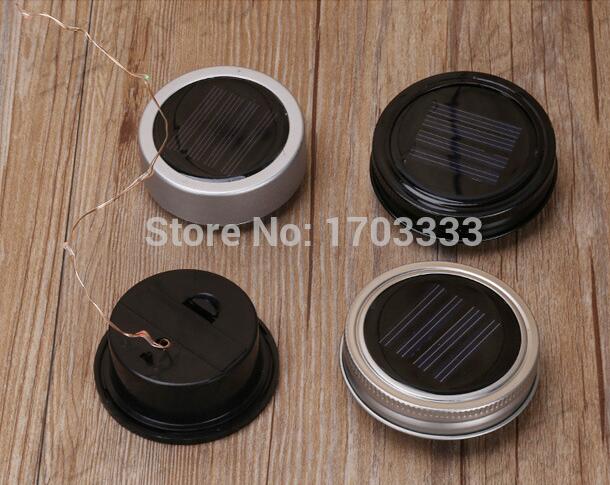 Color changing Silver Solar-powered Mason Jar Lids light up any mason jar (not include jar) DHL Fedex Free shipping