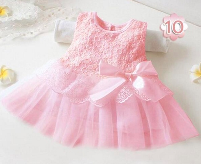 2017 Baby girl bow dress princess dress children lace patchwork sleeveless dresses flower girl party dress kids fashion clothing