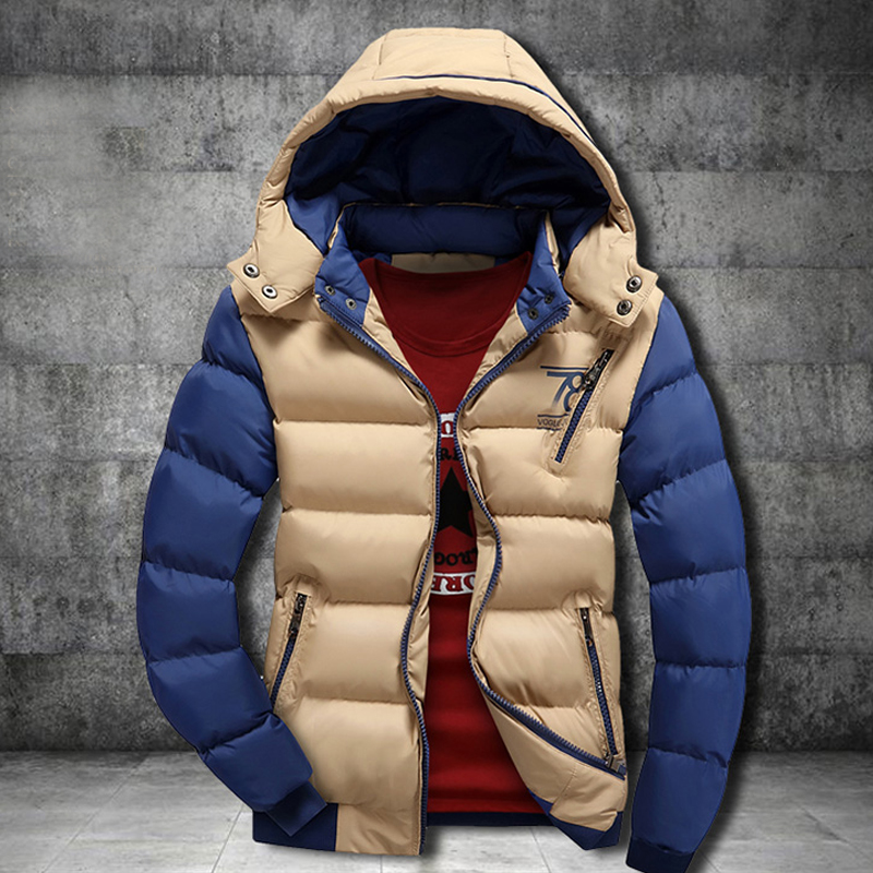 Wholesale- 2016 New Arrival Men Jacket Warm cotton coat mens casual hooded jackets Handsome Outwear thicking Parka Plus size M-XXXL Coats
