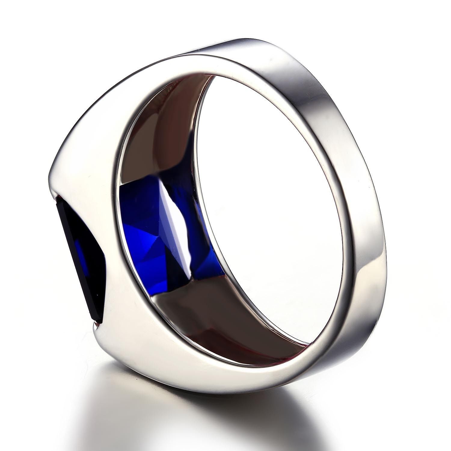 Victoria Wieck Fashion Jewelry Solitaire Blue Sapphire Gemstones 925 Sterling Silver Simulated Diamond CZ Wedding Men Band Ring Gift SZ8-12