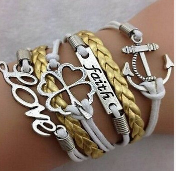 Hot sale Bursts of friendship multi-layer bracelet hand rope FB150 mix order 20 pieces a lot Charm Bracelets