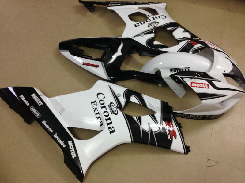 Injection mold hot sale fairing kit for Suzuki GSXR1000 03 04 white black fairings set GSXR1000 2003 2004 OT18, Same as picture
Injection mold hot sale fairing kit for Suzuki GSXR1000 03 04 white black fairings set GSXR1000 2003 2004 OT18, Same as picture