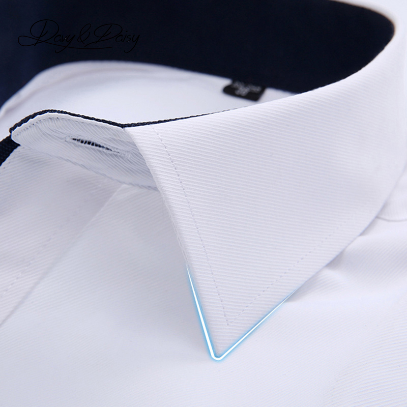 Wholesale- DAVYDAISY Men Shirt High Quality Turn Down Collar Short Sleeved Classical Solid Twill Brand Clothing Dress Shirt Man DS088