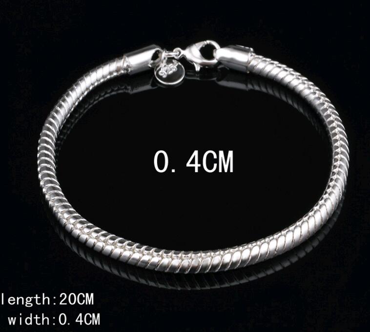 Bulk Silver Plated Snake Chain Bracelets Durable Metal Banding for Men/Women Lengths from 16cm to 23cm