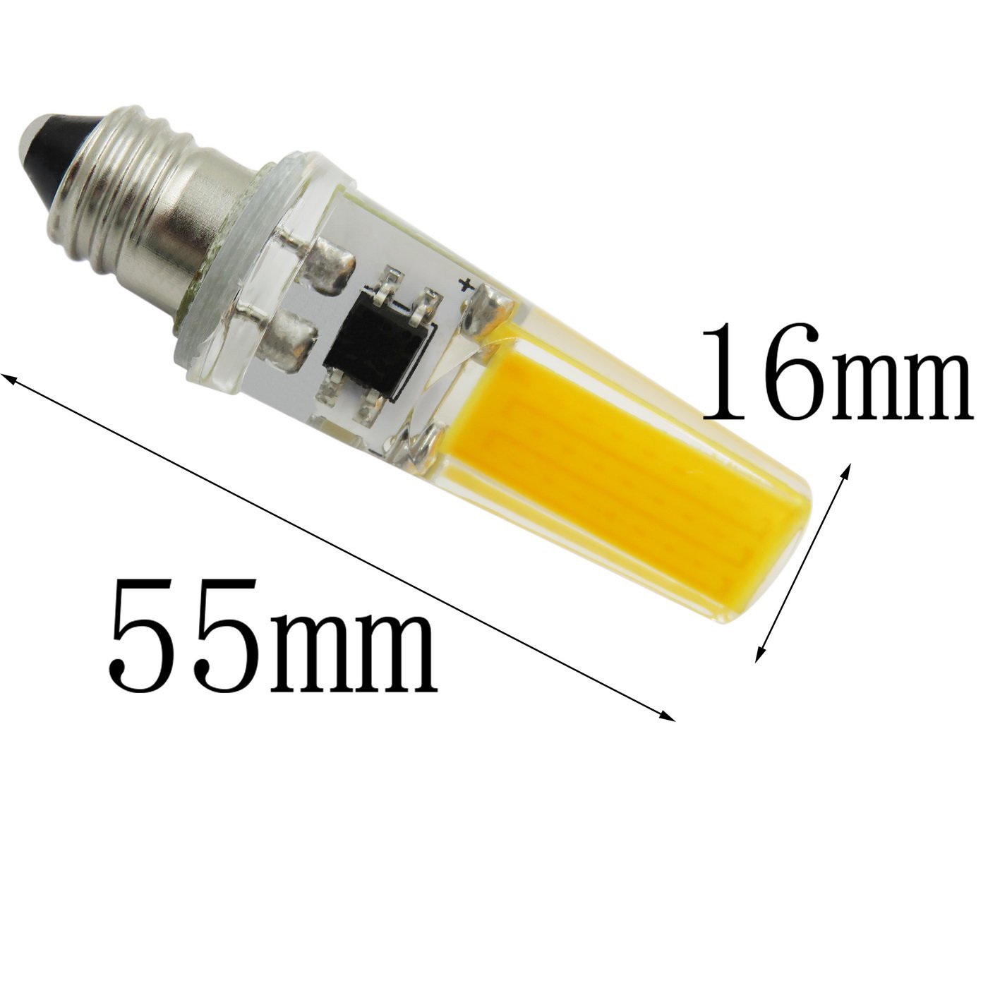 E11 LED Bulb Dimmable Daylight 110V 220V AC COB 2508 3W 300 Lumen Silicone Lamp Chandelier Transparent lamp Candle Light White / Warm white