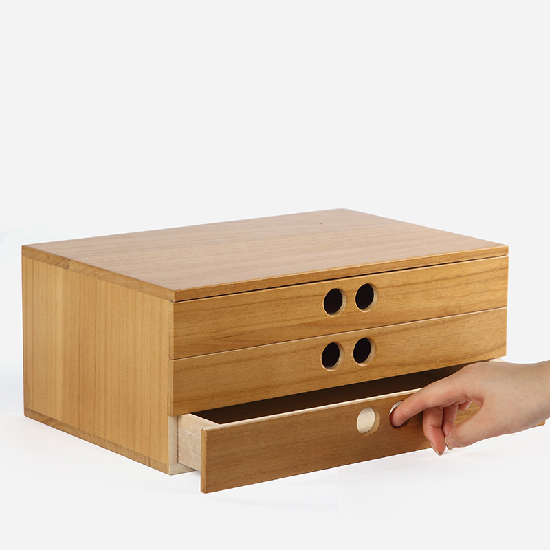 A 4 paper tool cabinet case Wooden desk storage drawer debris cosmetic storage box bin jewelry office Creative gift Home