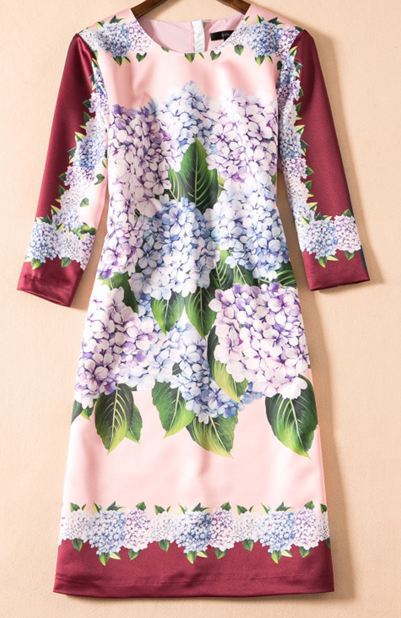 Vintage Flower Print Women Sheath Dress 3/4 Sleeve Casual Dresses 074A667, As pictures
Vintage Flower Print Women Sheath Dress 3/4 Sleeve Casual Dresses 074A667, As pictures