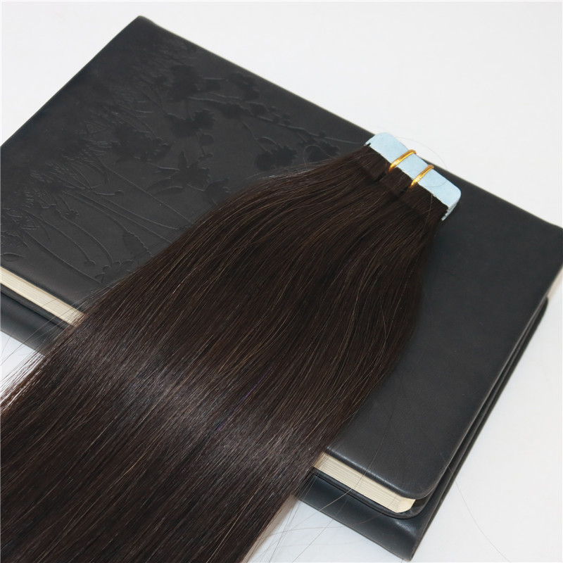 #2 Darkest Brown Tape on Hair Extensions Skin Weft Remy Salon Professional PU Tape ins