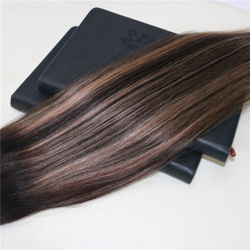 Balayage color #2 fading to #27 Omber Hair Weft Extensions 100% Real Remy Human Hair Weave Slik Straight 8a Grade Hair Weft