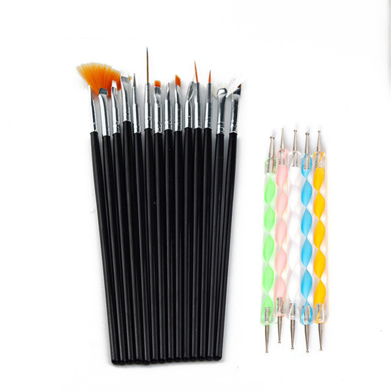 Hot Sale 20 Pcs Nail A Design Set Dotting Painting Drawing Polish Brush Pen Tools