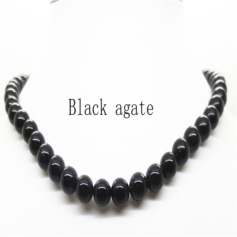 Natural stone necklace round beads Agate Crystal Semi precious stone Pendant Necklace jewelry for women & MenFashion Christmas
