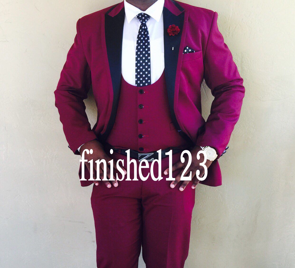 Groom Tuxedos Groomsmen One Button Peak Lapel Best Man Suit Wedding Men's Blazer Suits Custom Made (Jacket+Pants+Vest+Tie) K189