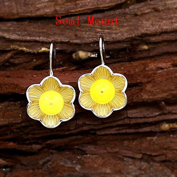 8-12mm Pearl Semi Mount Engagement Wedding Women Earrings 925 Sterling Silver