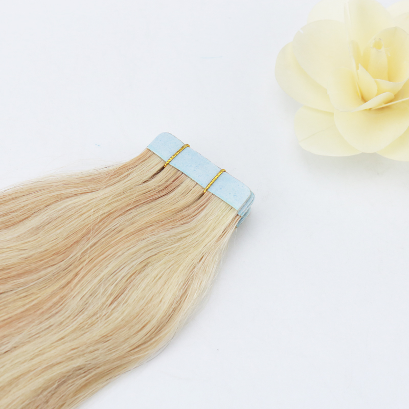 100% Straight Unprocessed Virgin Remy Human Hair Ombre Blonde Color #14 to #613 Seamless Skin Weft Tape In Hair Extensions