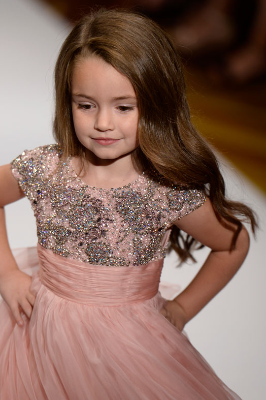 trendy long taffeta baby girls dress with cap sleeve blush pink flower theme ideal for special occasions