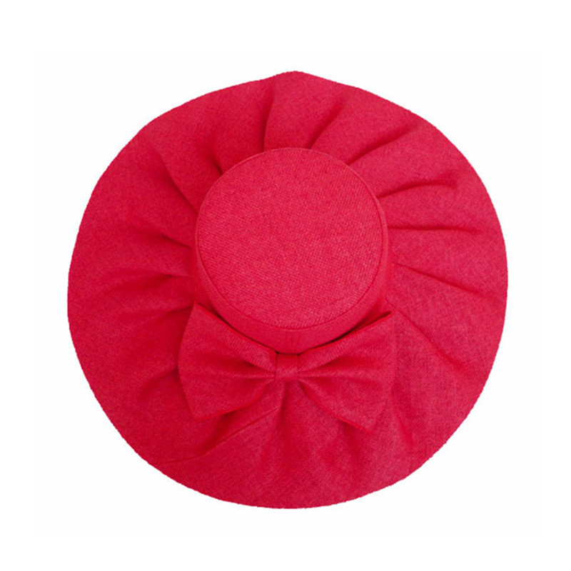 Linen Summer Womens Kentucky Derby Wide Brim Sun Hat Wedding Church Sea Beach Cap 10pcs/lot