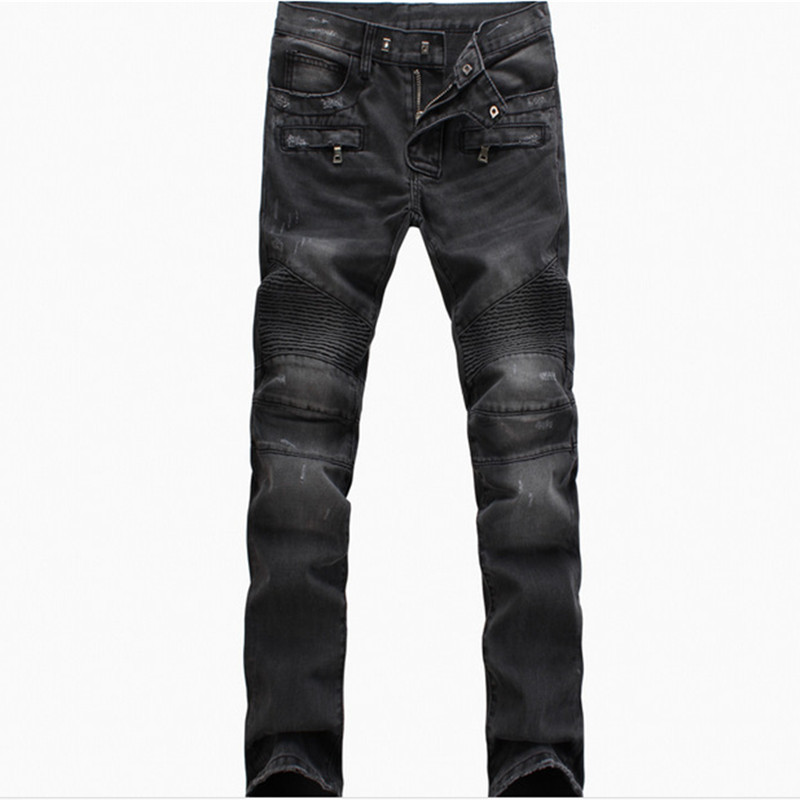 Wholesale-New Fashion jeans Pleated Ruched Draped Men Biker Jeans Motorcycle Scratched Joggers Pants Denim Trousers Plus Size 40, Black
Wholesale-New Fashion jeans Pleated Ruched Draped Men Biker Jeans Motorcycle Scratched Joggers Pants Denim Trousers Plus Size 40, Black