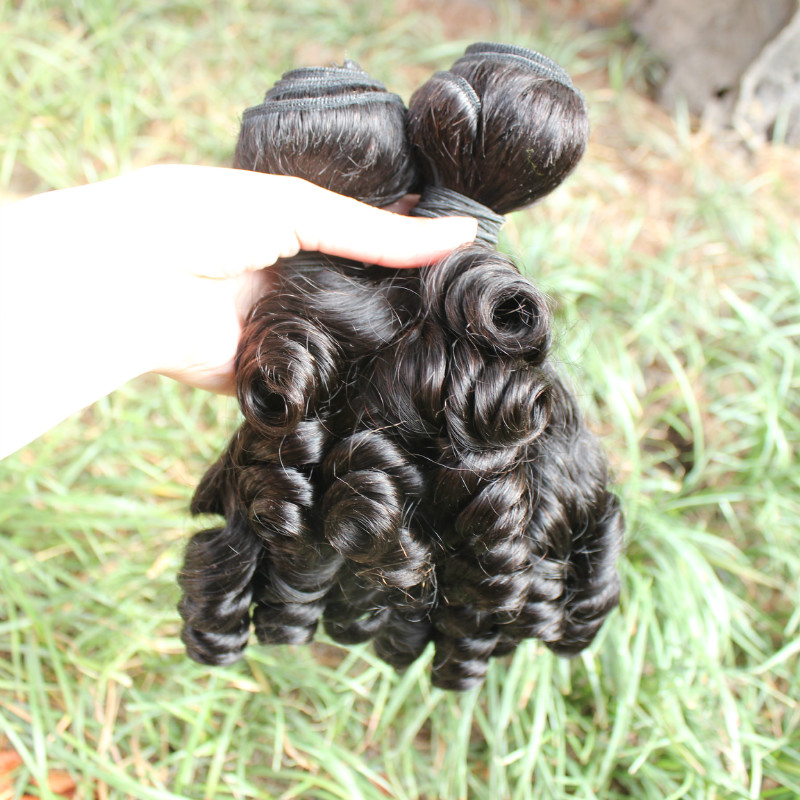 aunty funmi hair unprocessed brazilian bouncy curls human hair extension 3pc lot for african women fast