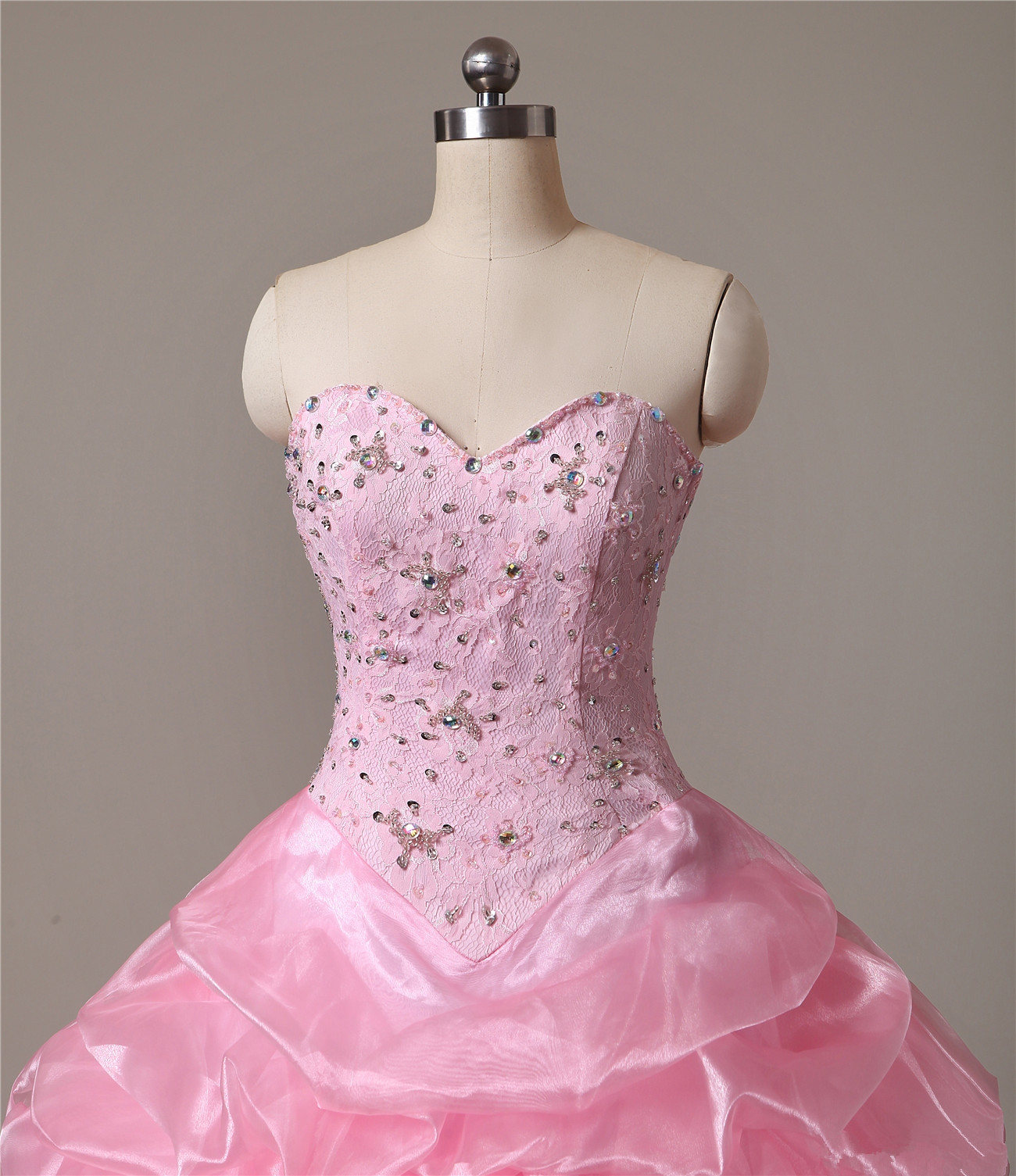 2017 Sexy Princess Crystal Lace Ball Gown Quinceanera Dresses with Beading Organza Sweet 16 Dresses Vestido Debutante Gowns BQ06