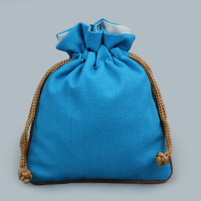Blank Plain Small Cloth Bag Drawstring Jewelry Pouch Gift Packaging Pocket Cotton Linen DIY Empty Candy Tea Storage Bag vanilla Sachet