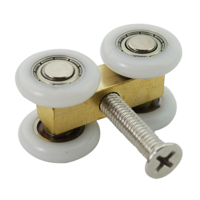 shower room sliding glass door roller ultraquiet wooden window pulley hanging rail track nylon wheel hardware