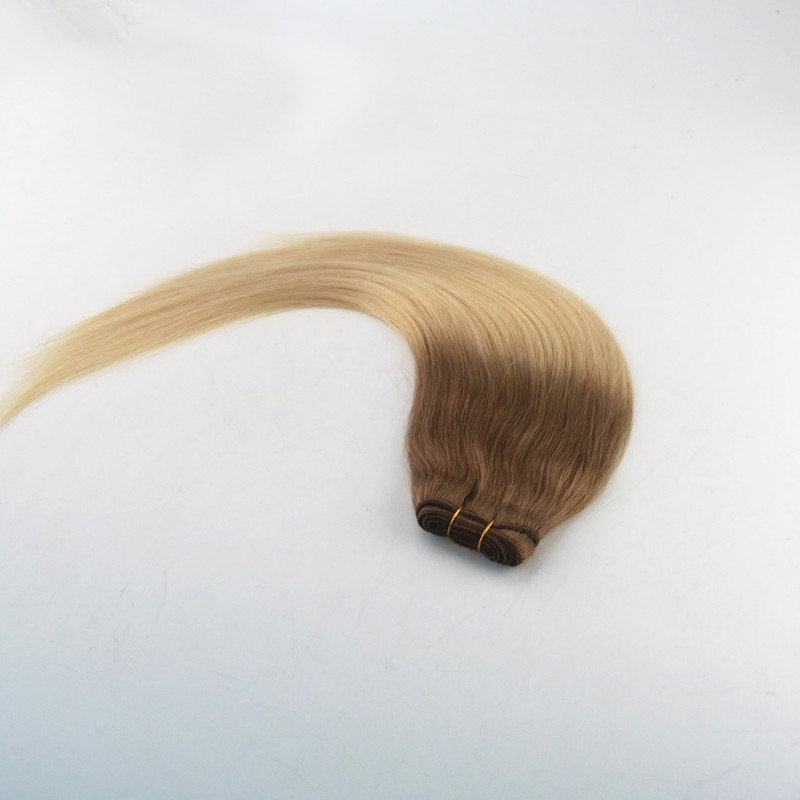 Ombre Color #6#613 Hot Selling Hair Weft Remy Hair Weaving Straight Hair Extension 100G Per Bundle In Stock