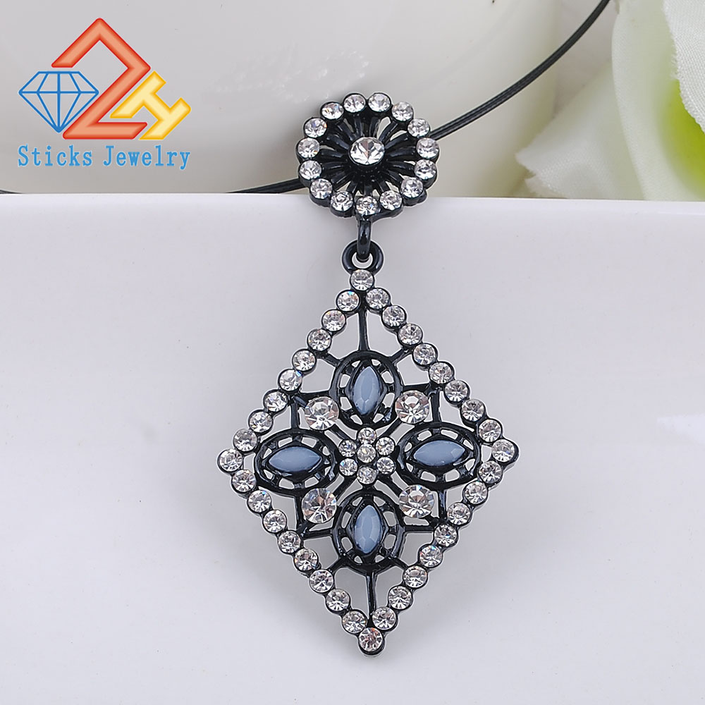 Statement Necklace Fashion Colorful Gems Exaggerated Black Drop Pendant Necklace Chain Women Party
Statement Necklace Fashion Colorful Gems Exaggerated Black Drop Pendant Necklace Chain Women Party