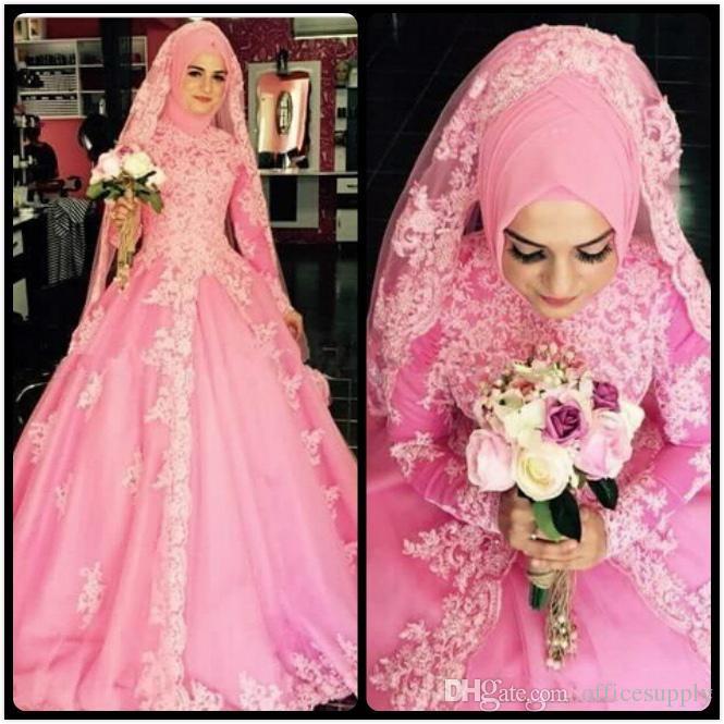 Oumeiya Pink Color Princess Ball Gown High Neck Long Sleeve Hijab Muslim Wedding Dresses Turkey 2017 Vestidos De Novia, White
Oumeiya Pink Color Princess Ball Gown High Neck Long Sleeve Hijab Muslim Wedding Dresses Turkey 2017 Vestidos De Novia, White