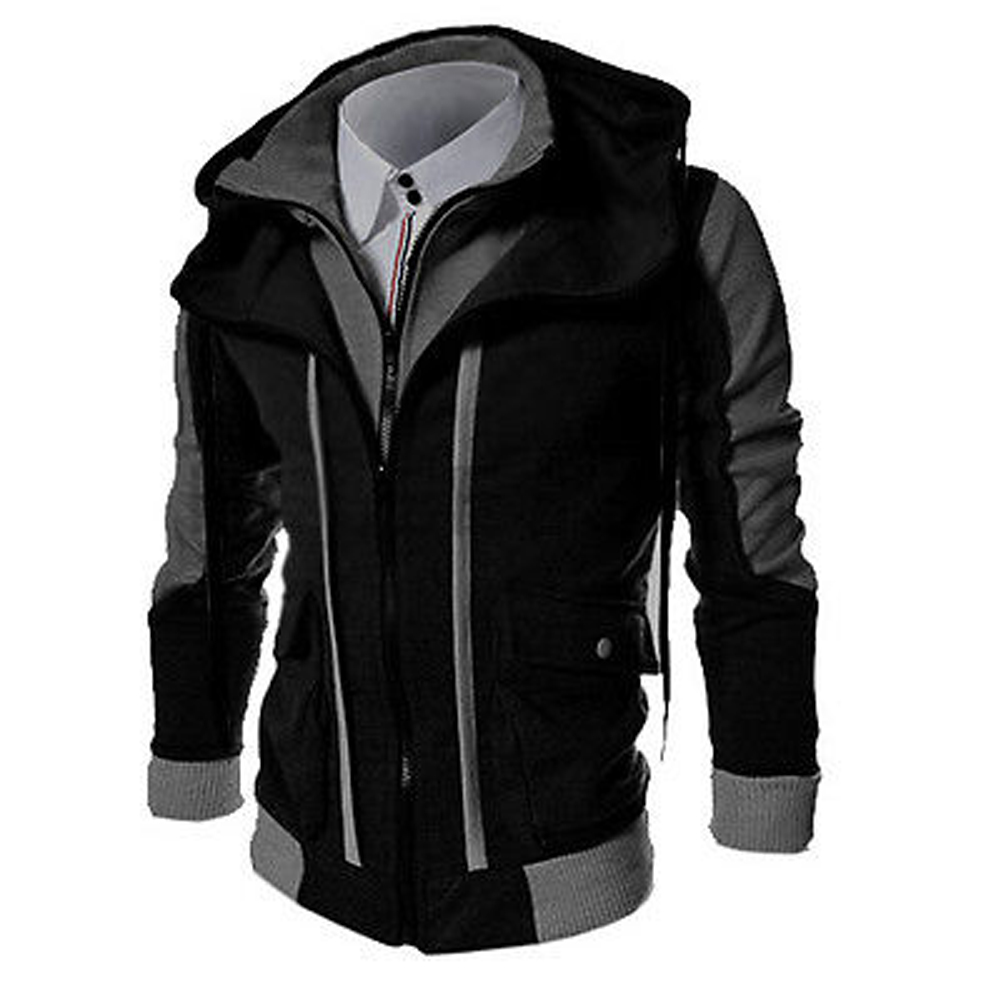 Wholesale- op Fashion 2017 New Brand Men Hooded College Jackets Slim Fit Mens Designer Clothes Casual Jacket Jaquetas Masculina