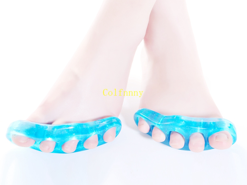 50Pairs/lot Silicone Gel Foot Fingers 5 Hole Toe Separator Thumb Valgus Protector Bunion Adjuster Hallux Valgus Guard Feet Care