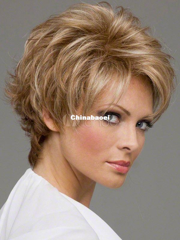 Light Blonde Synthetic Hair Wigs Quality Women's Short Wig