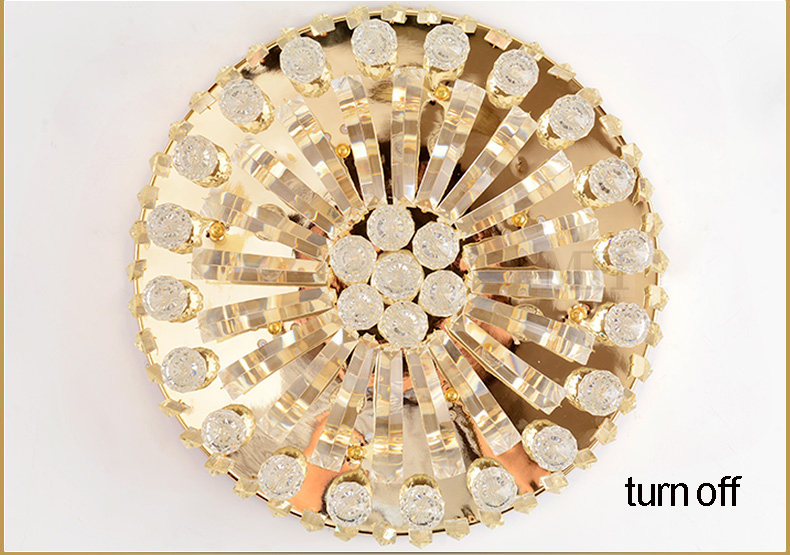 LED Modern Crystal Chandeliers Ceiling Lamps Golden Crystal Hanging Lights Fixture Home Indoor Chandelier Lighting AC 110V 220V D50cm H26cm
