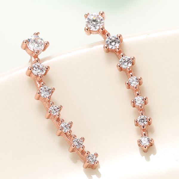 Wedding Party Jewelry Fashion Zircon Ear Cuffs Women Ear Clips Gold Silver Plated Luxury Rhinestone Earrings For Bride