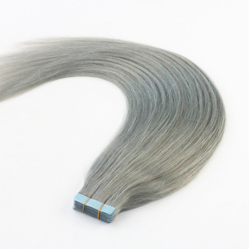 Silve Color Seamless Virgin Human Hair Skin Weft Tape in Remy Hair Extensions Hair Extensions Slik Straight Tape on Extension 100g Per Piece